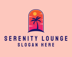 Palm Tree  Beach logo design