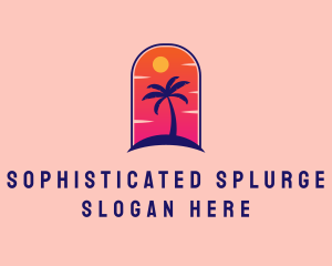 Palm Tree  Beach logo design