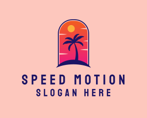 Palm Tree  Beach logo design