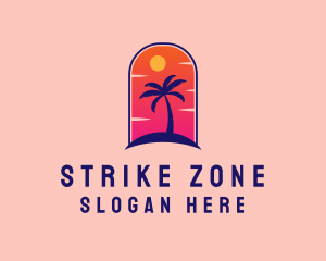 Palm Tree  Beach logo design