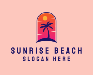 Palm Tree  Beach logo design