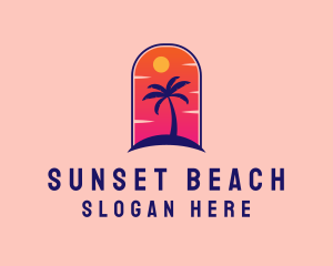 Palm Tree  Beach logo design