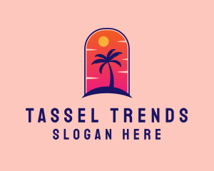 Palm Tree  Beach logo design