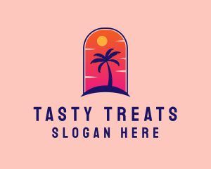 Palm Tree  Beach logo design