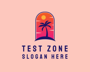 Palm Tree  Beach logo design