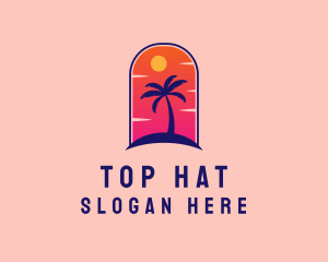 Palm Tree  Beach logo design