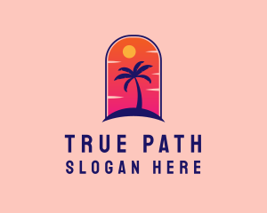 Palm Tree  Beach logo design