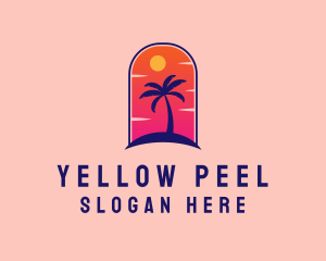 Palm Tree  Beach logo design