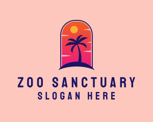 Palm Tree  Beach logo design