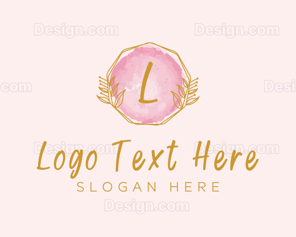 Beauty Watercolor Wreath Logo