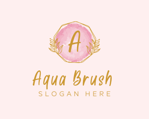 Beauty Watercolor Wreath logo design