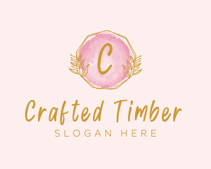 Beauty Watercolor Wreath logo design