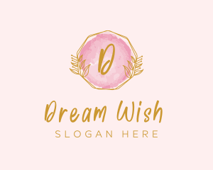 Beauty Watercolor Wreath logo design