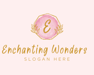 Beauty Watercolor Wreath logo design