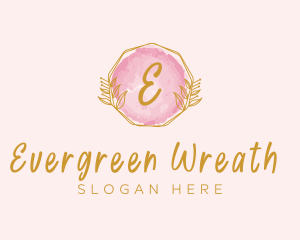 Beauty Watercolor Wreath logo design