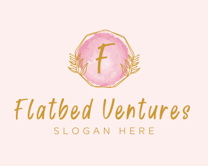 Beauty Watercolor Wreath logo design