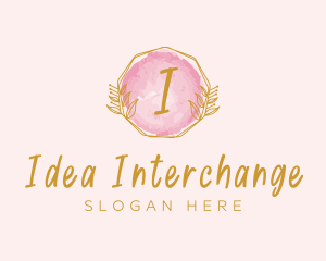 Beauty Watercolor Wreath logo design