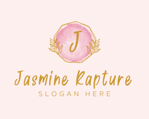 Beauty Watercolor Wreath logo design