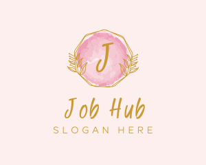 Beauty Watercolor Wreath logo design