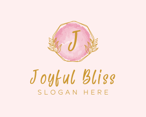 Beauty Watercolor Wreath logo design