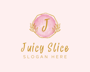 Beauty Watercolor Wreath logo design