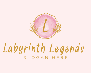 Beauty Watercolor Wreath logo design