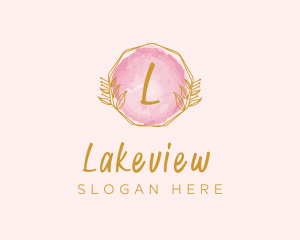 Beauty Watercolor Wreath logo design