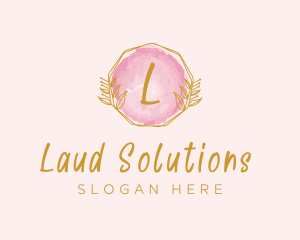 Beauty Watercolor Wreath logo design