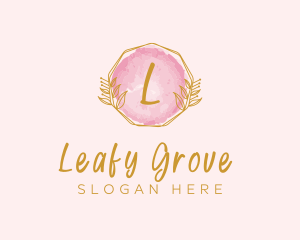 Beauty Watercolor Wreath logo design