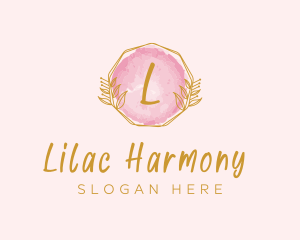 Beauty Watercolor Wreath logo design