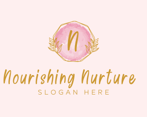 Beauty Watercolor Wreath logo design