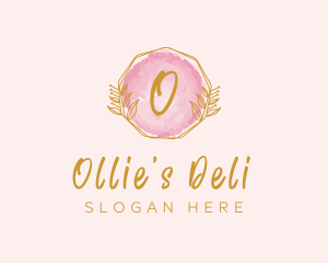 Beauty Watercolor Wreath logo design