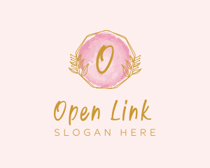 Beauty Watercolor Wreath logo design