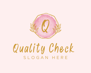 Beauty Watercolor Wreath logo design