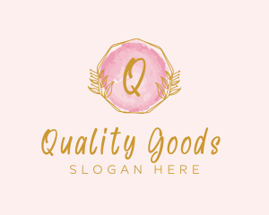 Beauty Watercolor Wreath logo design