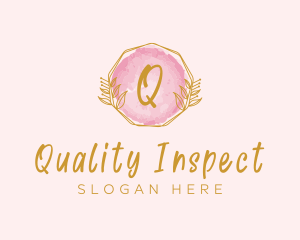 Beauty Watercolor Wreath logo design