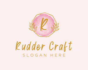 Beauty Watercolor Wreath logo design