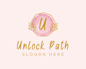 Beauty Watercolor Wreath logo design