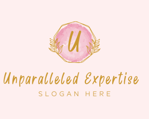 Beauty Watercolor Wreath logo design