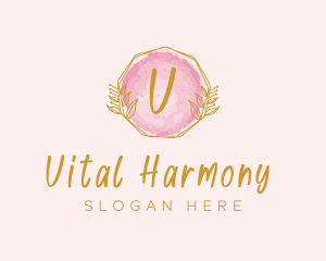 Beauty Watercolor Wreath logo design