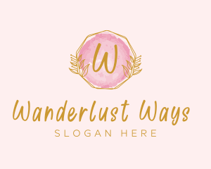 Beauty Watercolor Wreath logo design