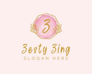 Beauty Watercolor Wreath logo design