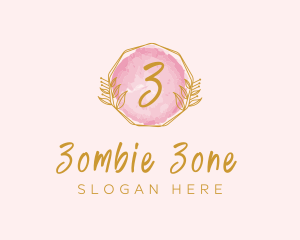 Beauty Watercolor Wreath logo design