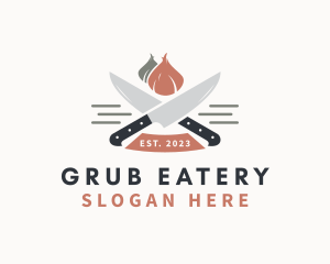 Garlic Kitchen Knife  logo design