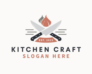 Garlic Kitchen Knife  logo design