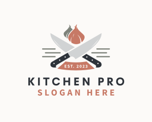 Garlic Kitchen Knife  logo design