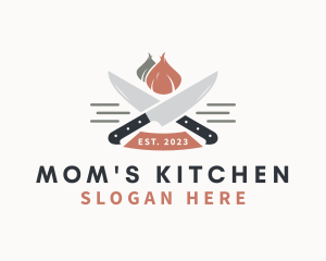 Garlic Kitchen Knife  logo design