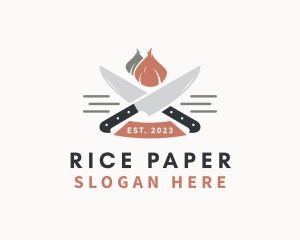 Garlic Kitchen Knife  logo design