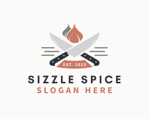 Garlic Kitchen Knife  logo design