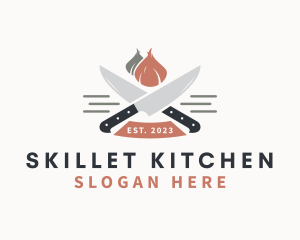 Garlic Kitchen Knife  logo design